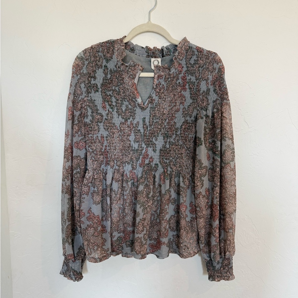 Akemi + Kin Anthropologie Floral Long Sleeve Blouse